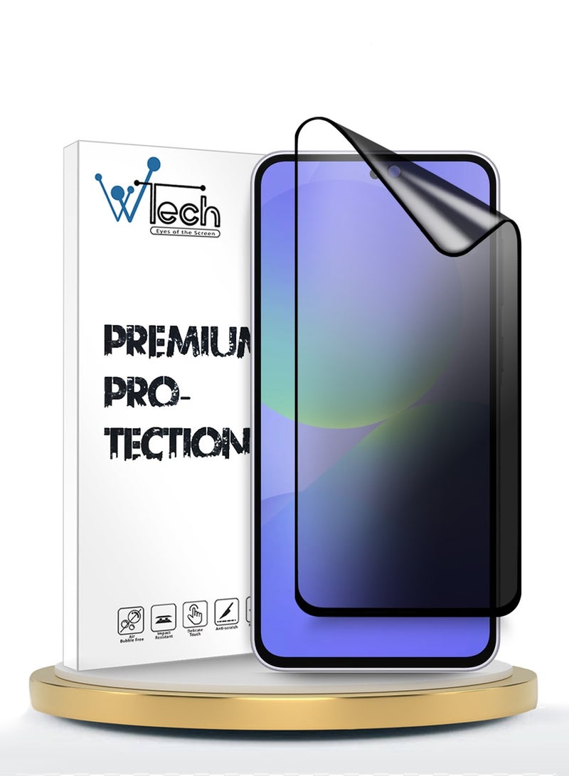 Wtech Samsung Galaxy A37 5G 2026 Premium Nano Ceramic Privacy Full Glue Full Cover Matte Flexible Screen Protector (MSCNMP) - Clear/Black - Image 1